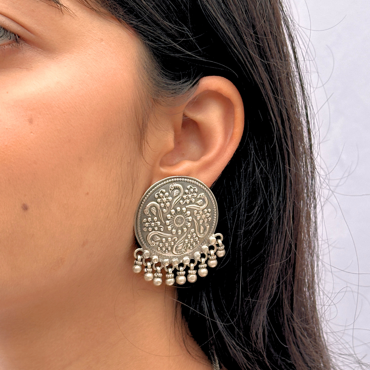 Charita Traditional Silver 925 Earrings