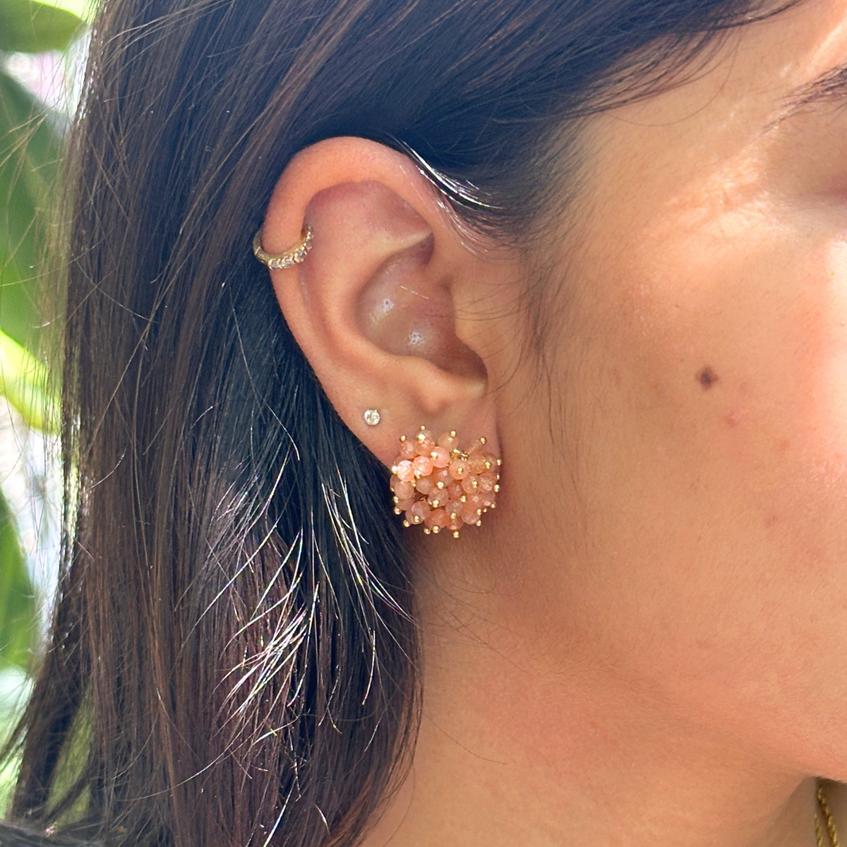 Suro Gold Stone 18k Gold Plated Silver 925 Earrings