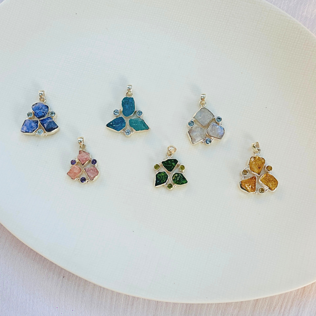 Zel Multi Stone Silver 925 Pendant