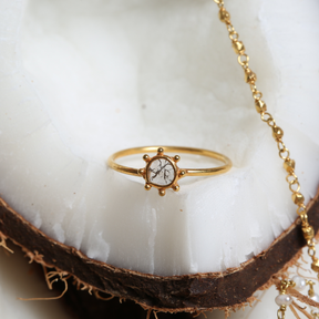 Sunnyside Diamond Polki Gold Plated Ring