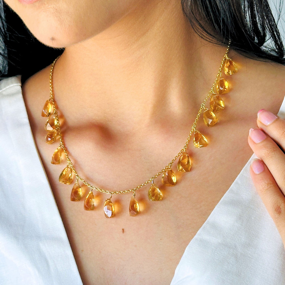 Cadace Citrine 18K Gold Plated Silver 925 Necklace
