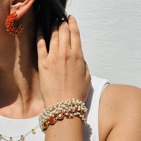 Citrus Carnelian 18k Gold Plated Silver 925 Bracelet