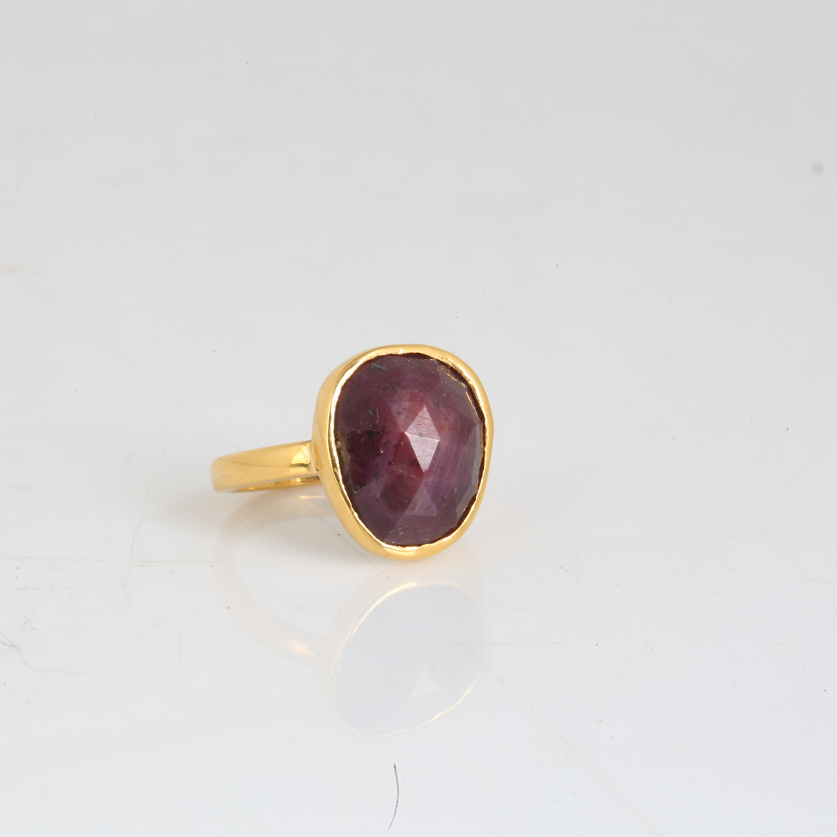 Alba Ruby 18k Gold Plated Silver 925 Ring