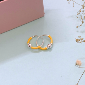 Shiny Multi color Silver 925 Hoop Earrings