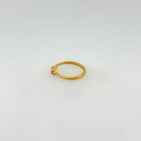 Kooshy Yellow Sapphire and Diamond Gold Plated Silver 925 Ring
