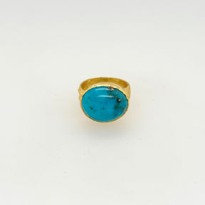 Juno Turquoise Gold Plated Silver 925 Ring