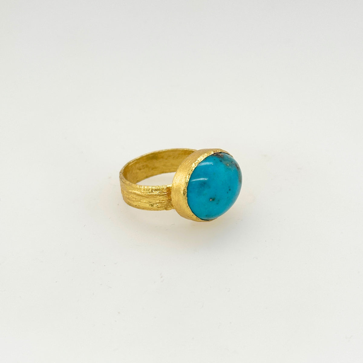 Juno Turquoise Gold Plated Silver 925 Ring