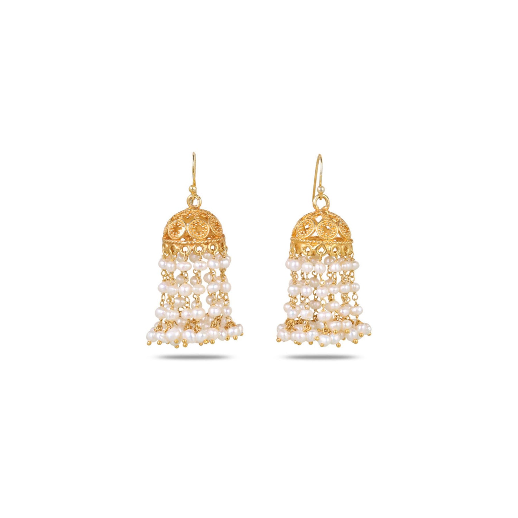 Navya Jhumka 18K Gold Plated Silver 925 Pearl Earrings