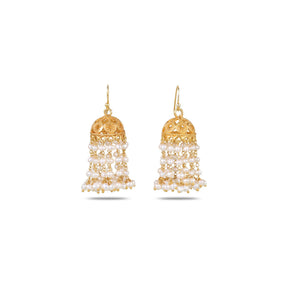 Navya Jhumka 18K Gold Plated Silver 925 Pearl Earrings