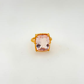 Tofu Morganite Gold Plated Silver Ring