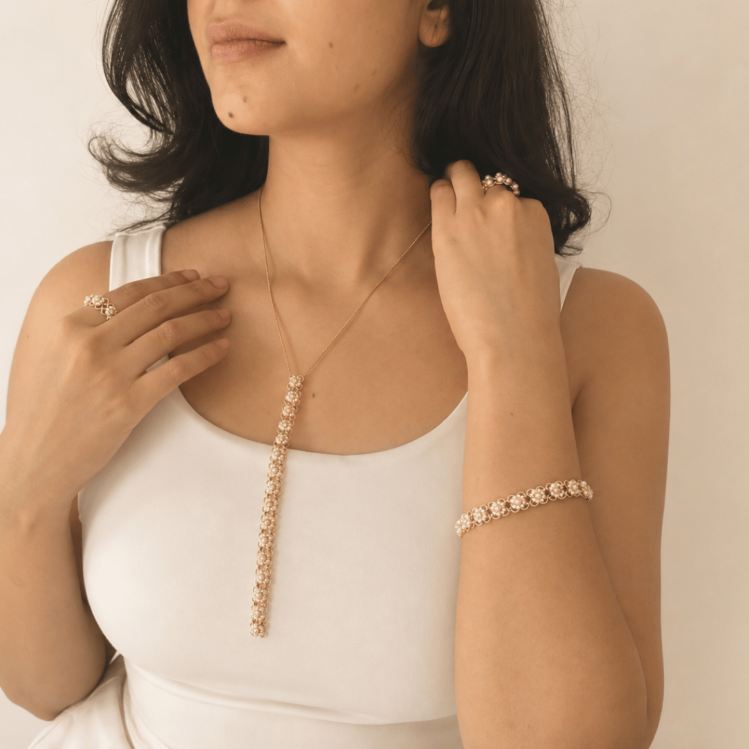 Ekara 18K Gold Plated Silver 925 Pearl Necklace