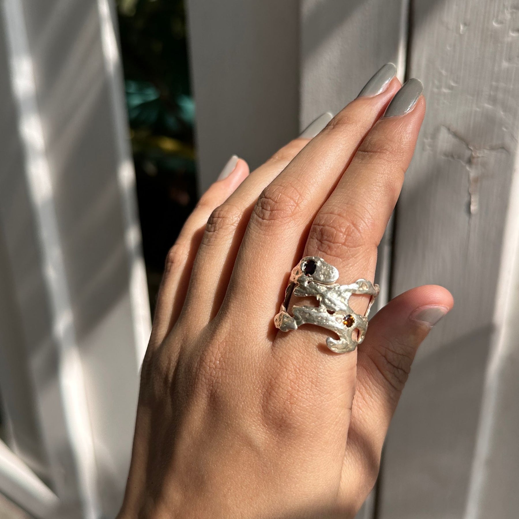 Grimace Unique Silver 925 Tourmaline Ring