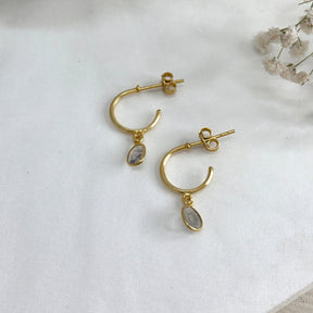 Divira Diamond Gold Plated Silver 925 Earrings