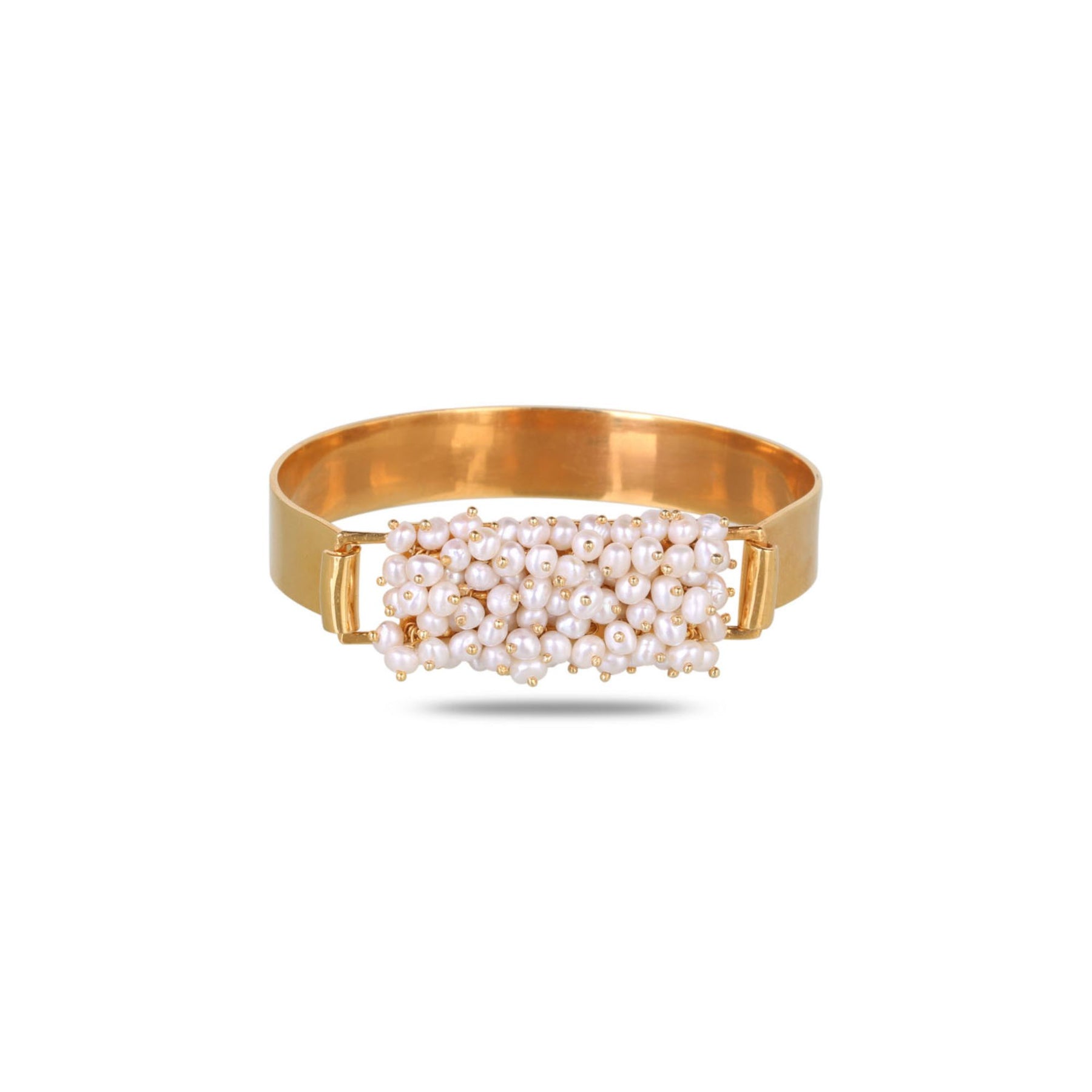 Saavi 18K Gold Plated Silver 925 Pearl Beaded Bracelet