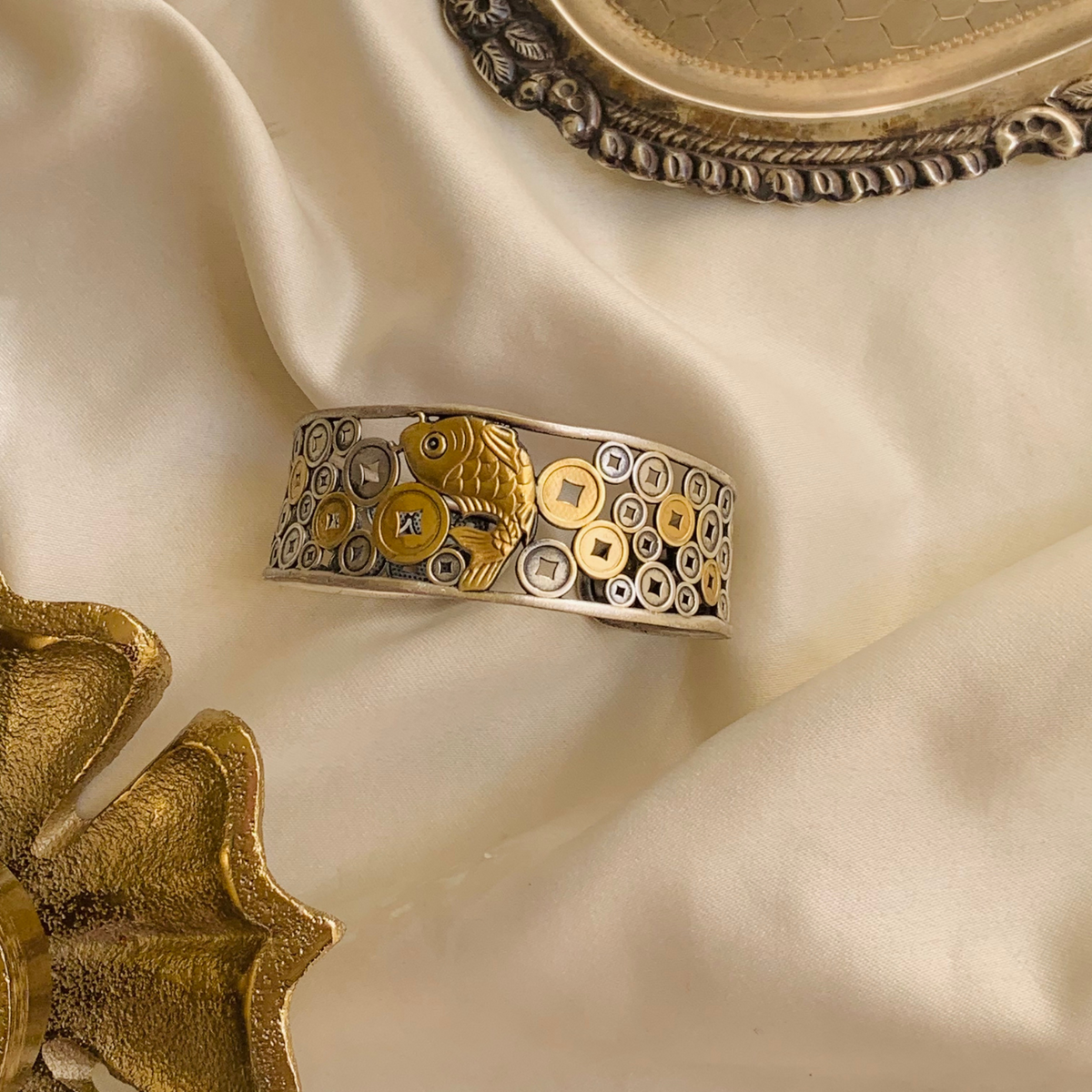 Amulet Gold Plated Silver Bracelet