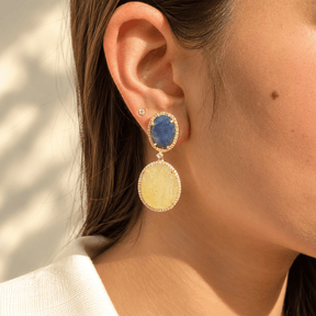 Mirai Sapphire 18K Gold Plated Silver 925 Earrings