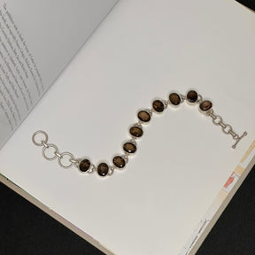 Enzo Smokey Quartz Silver 925 Men's Bracelet