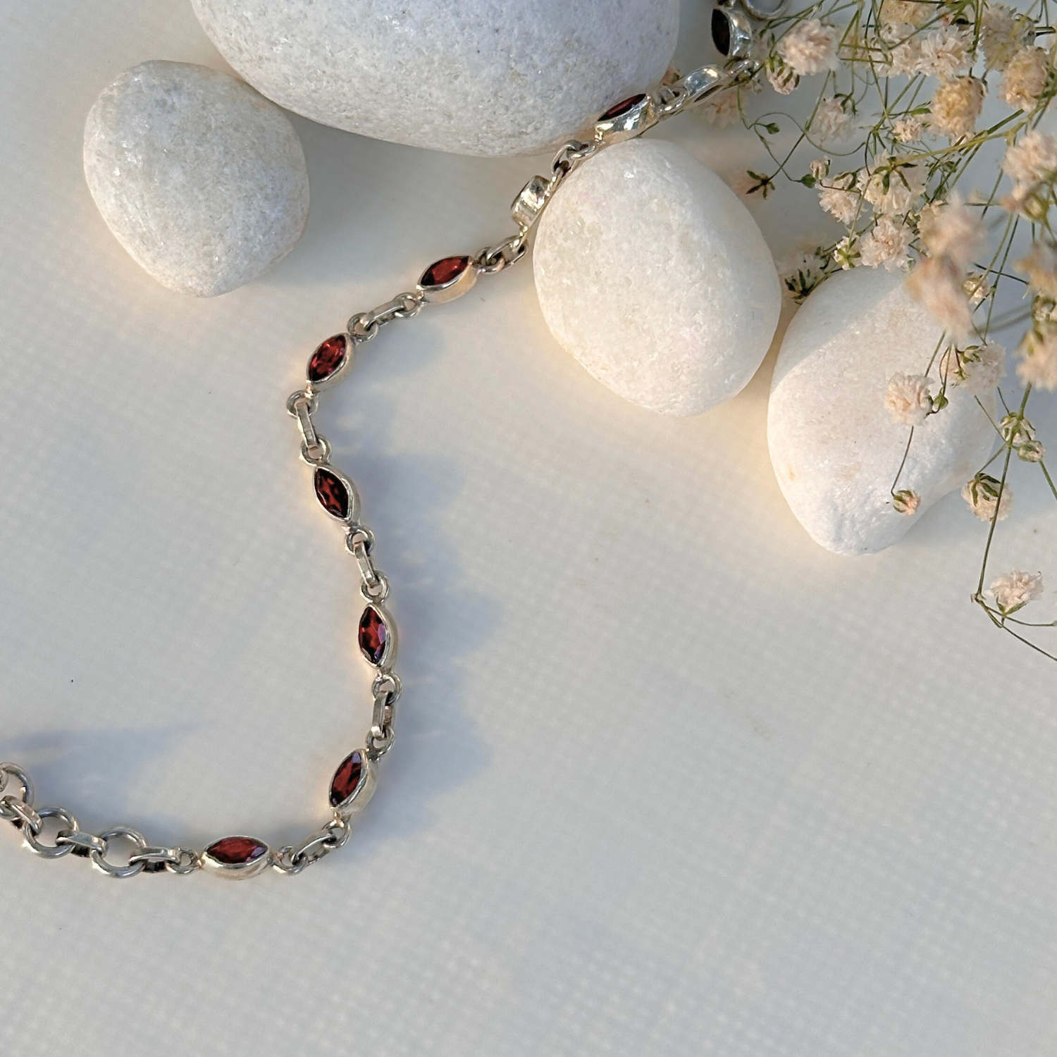 Crim Garnet Silver 925 Bracelet