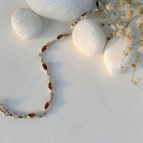 Crim Garnet Silver 925 Bracelet