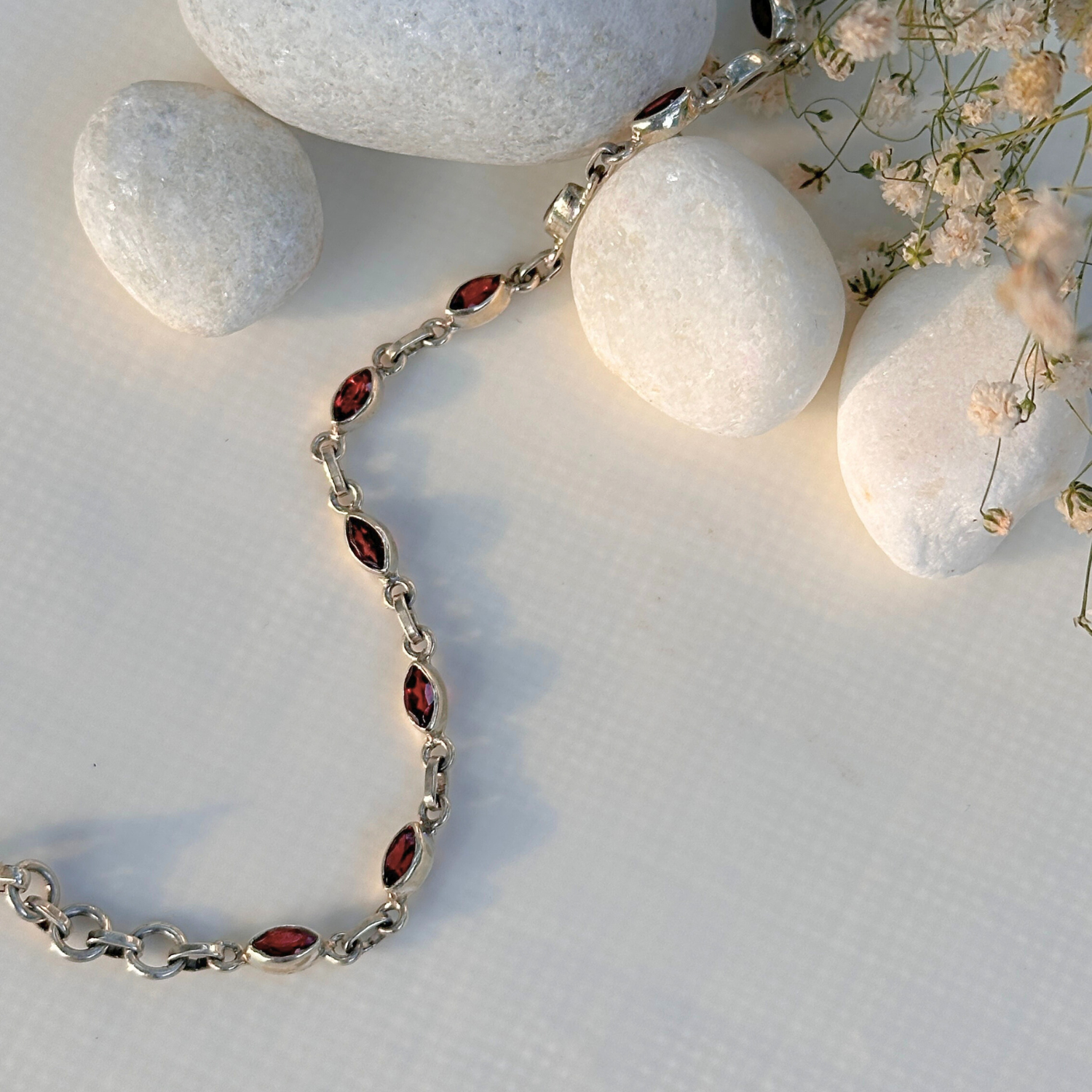 Crim Garnet Silver 925 Bracelet