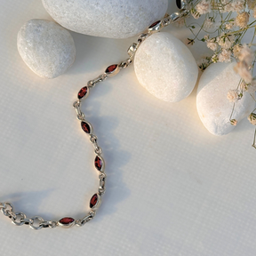 Crim Garnet Silver 925 Bracelet