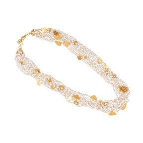 Priyal 18K Gold Plated Silver 925 Pearl Beads Layered Necklace