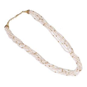 Dhara 18K Gold Plated Silver 925 Pearl Beads Necklace
