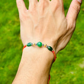 Aryan Green Onyx and Silver 925 Rakhi