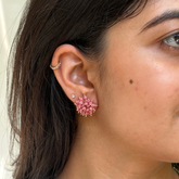 Riro Rhodonite 18k Gold Plated Silver 925 Earring