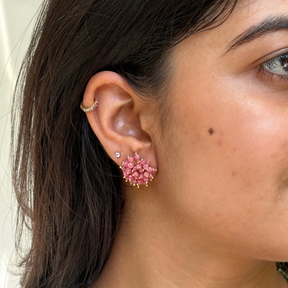Riro Rhodonite 18k Gold Plated Silver 925 Earring