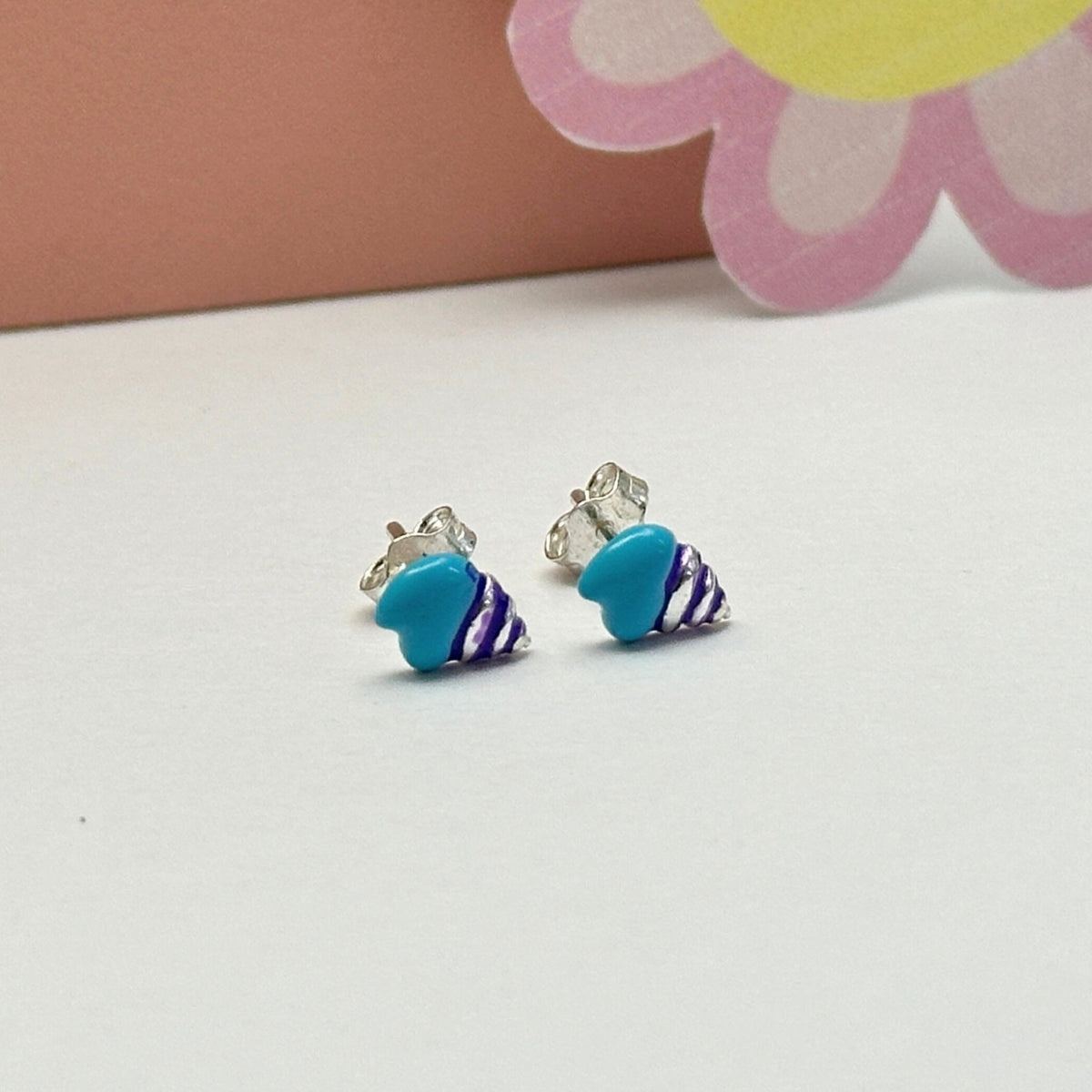 Sea Shell Shaped Silver 925 Kids Studs