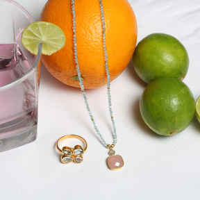 Pippin Aquamarine Gold Plated Silver Ring