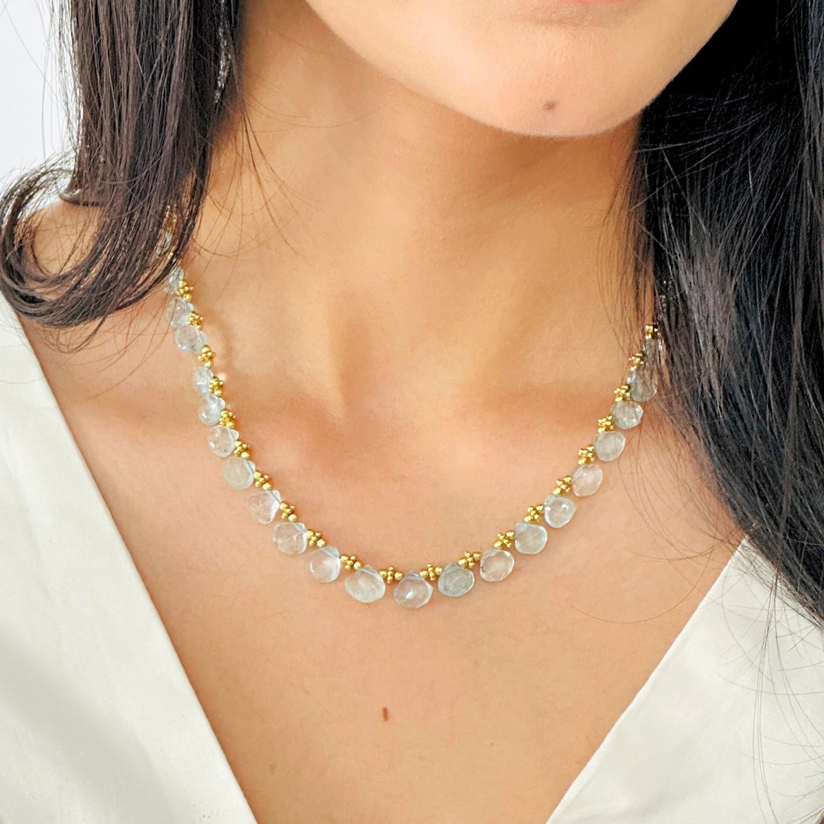 Cyril Aquamarine 18K Gold Plated Silver 925 Necklace