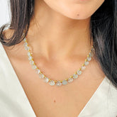 Cyril Aquamarine 18K Gold Plated Silver 925 Necklace