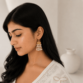 Navya Jhumka 18K Gold Plated Silver 925 Pearl Earrings