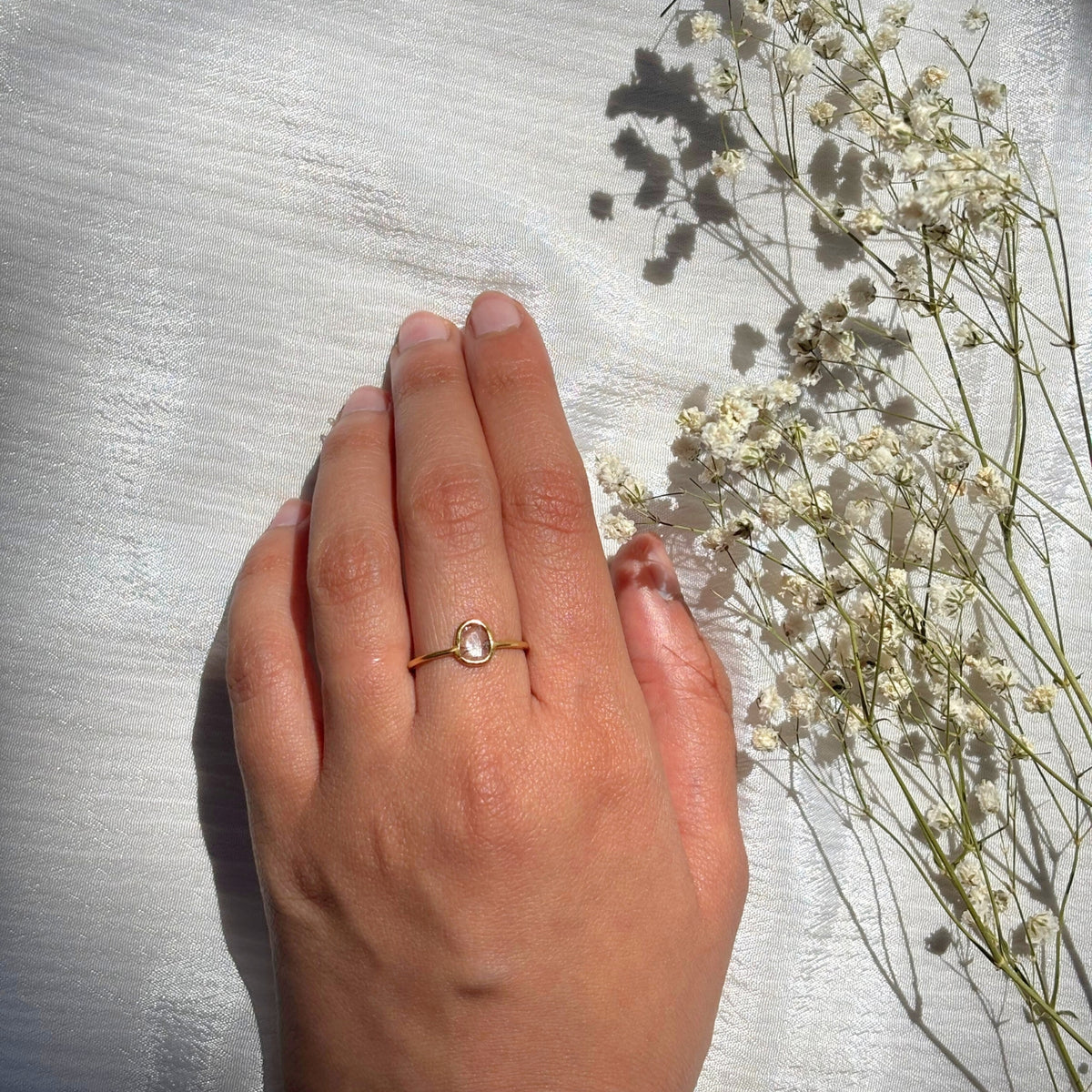 Serelle Diamond Polki Gold Plated Silver 925 Ring