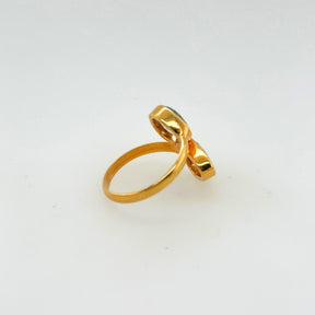 Quill Aquamarine Gold Plated Silver 925 Ring
