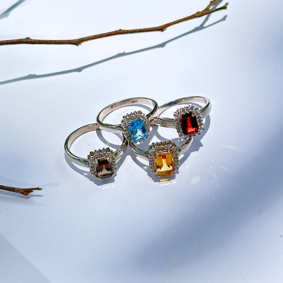 Geelong Gemstone Diamond Silver 925 Rings