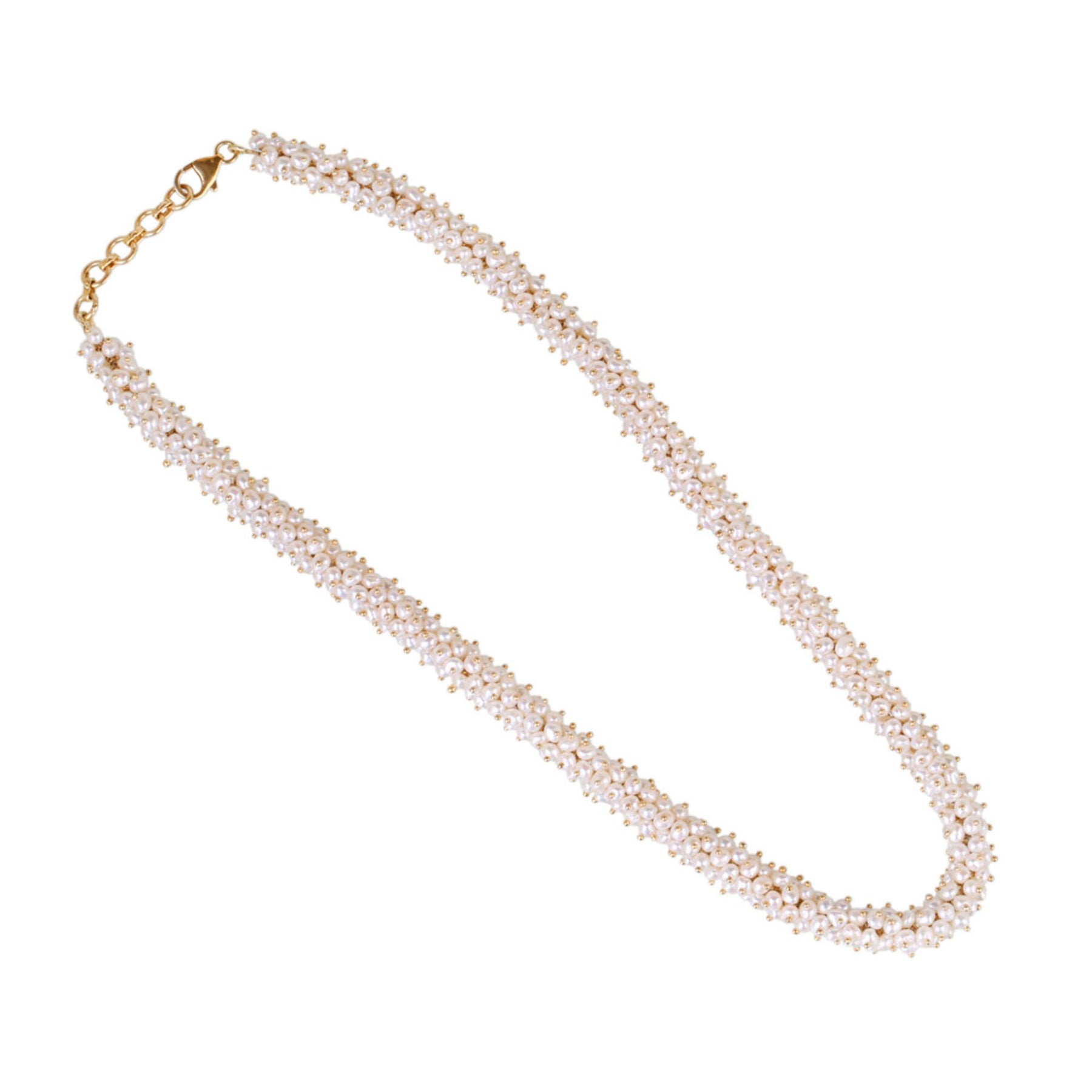 Sreedha 18K Gold Plated Silver 925 Pearl Beads Necklace