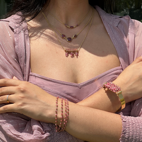 Xeu Tourmaline 18k Gold Plated Silver 925 Necklace