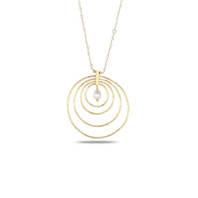 Valaya 18K Gold Plated Silver 925 Pearl Drop Spiral Necklace