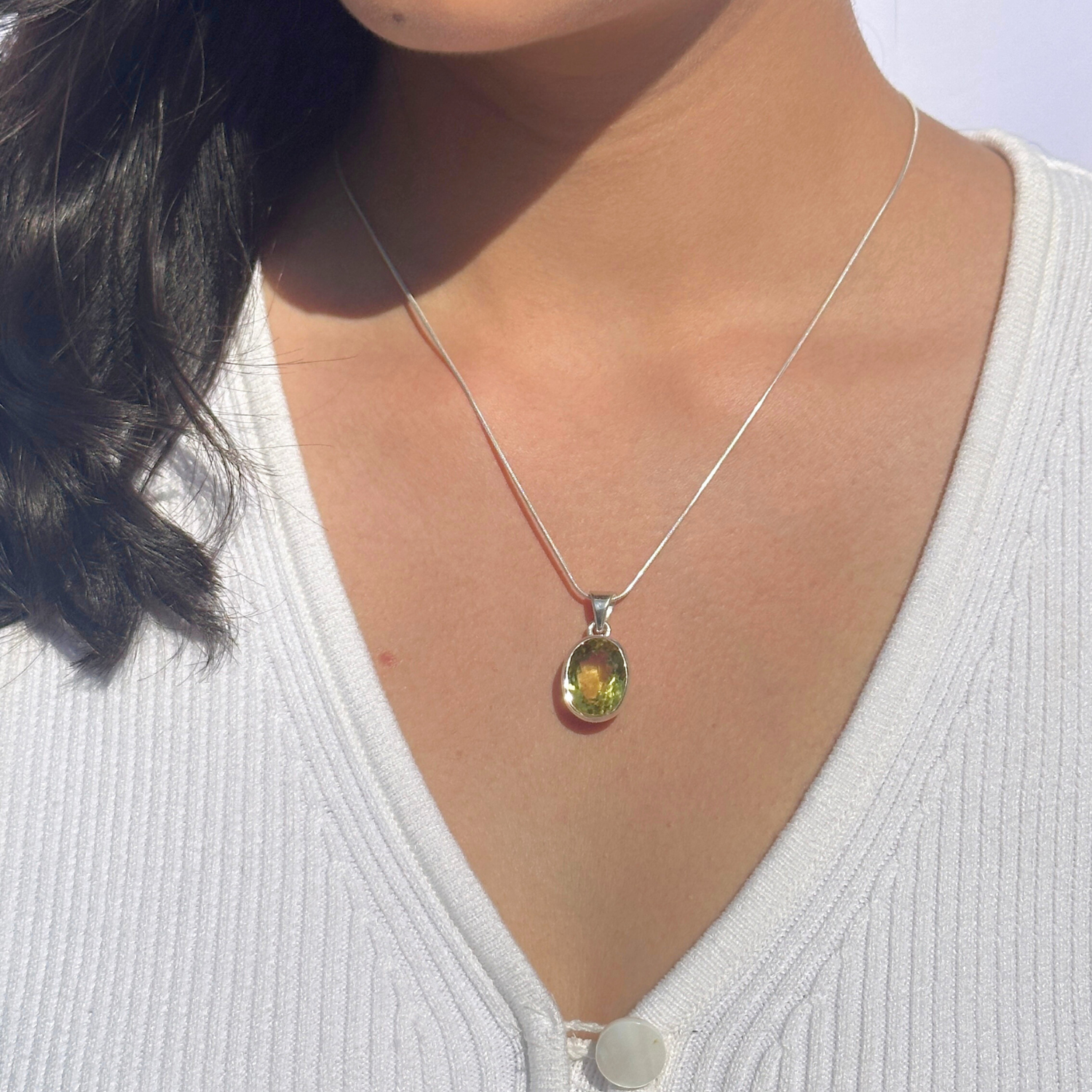 Hui Lemon Quartz  Silver 925 Pendant