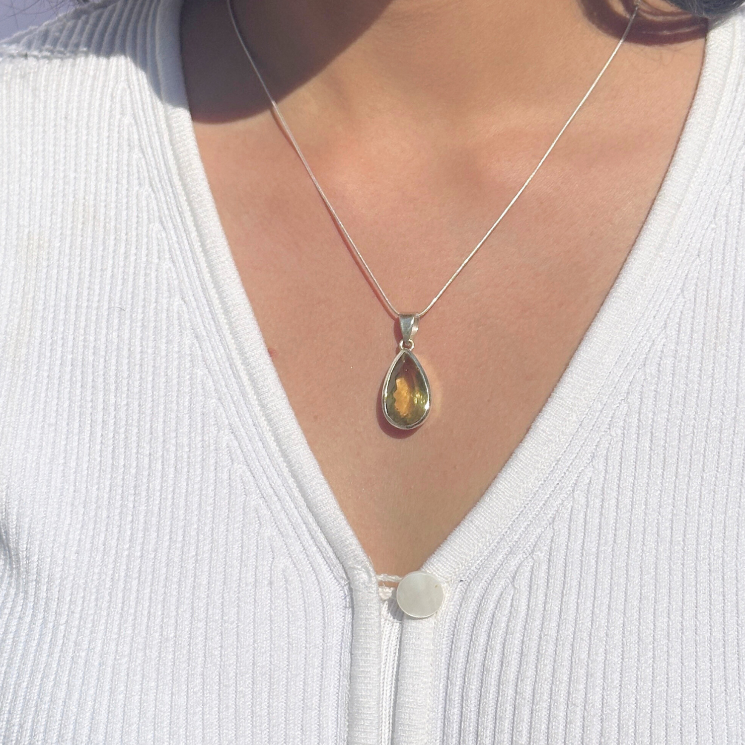 Yao Lemon Quartz silver 925 Pendant