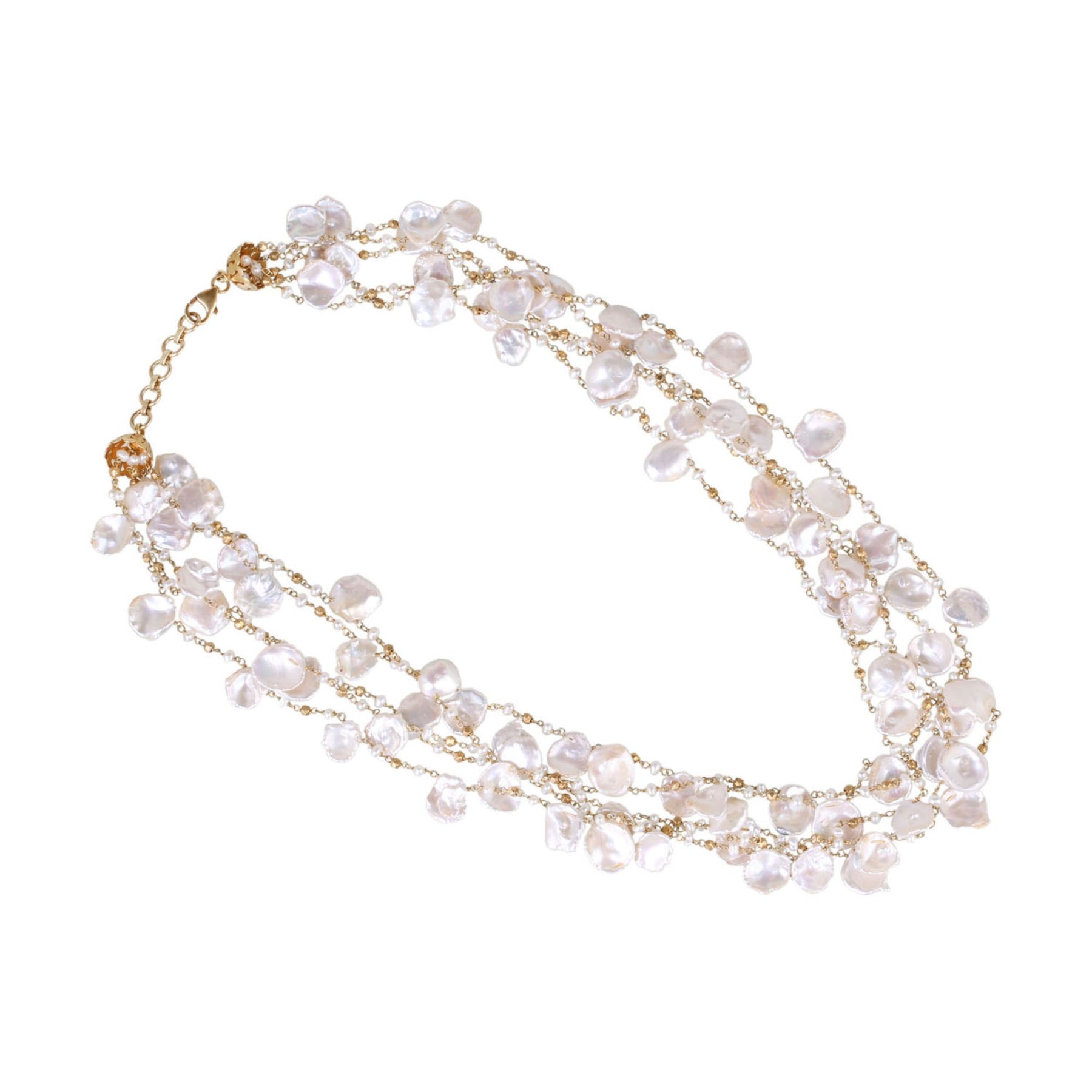 Taruni 18K Gold Plated Silver 925 Pearl Beads Necklace