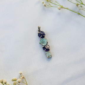 Elys Aquamarine & Amethyst Silver 925 Pendant