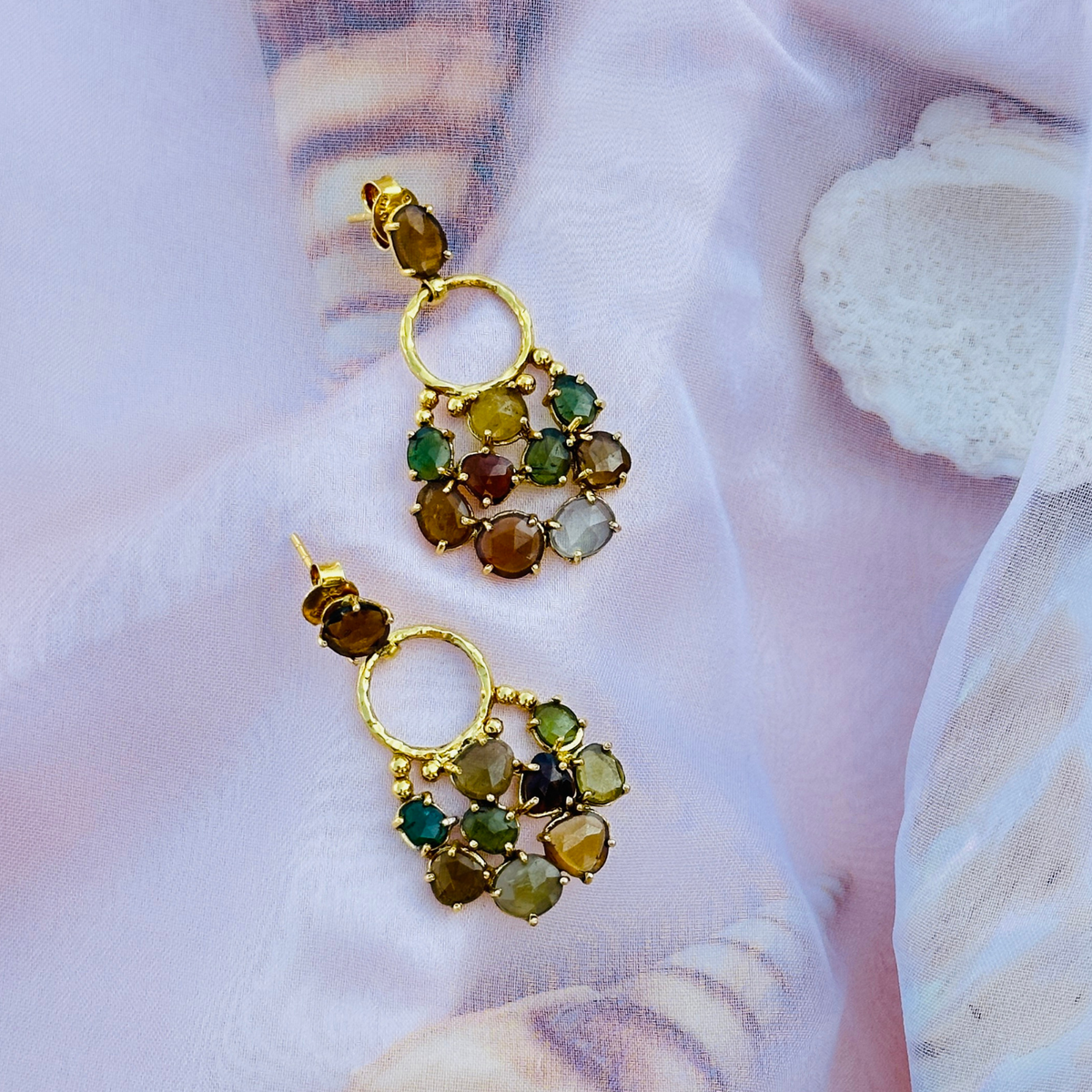 Ami Tourmaline 18K Gold Plated Silver Earrings