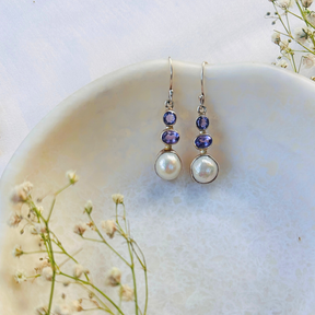 Risa Amethyst & Pearl Silver 925 Earrings