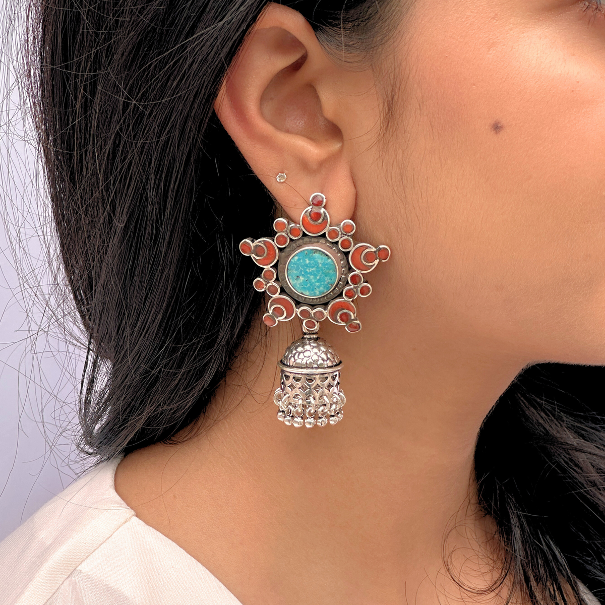 Darshan Traditional Silver 925 Earrings