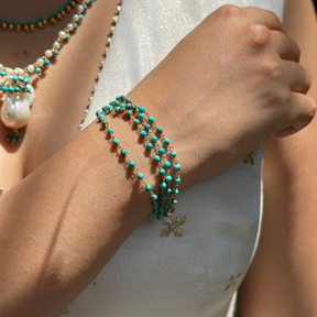 Soe Turquoise 18k Gold Plated Silver 925 Bracelet