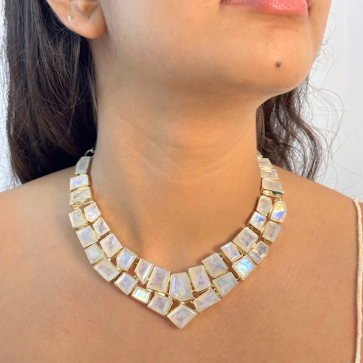 Aureva Rainbow Moonstone Silver 925 Necklace